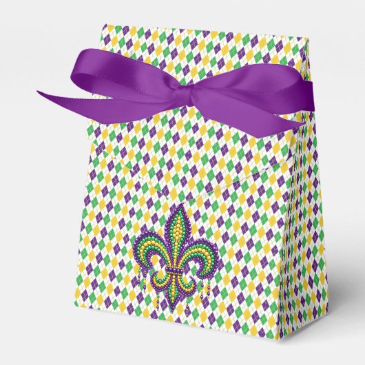Ballotins Vert jaune pourpre Mardi Gras fleur de lis (Verso)