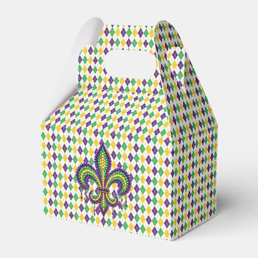 Ballotins Vert jaune pourpre Mardi Gras fleur de lis (Verso)