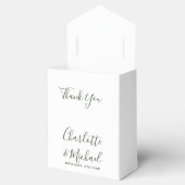 Ballotins Vert olive Signature Script Mariage élégant (Ouvert)