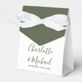 Ballotins Vert olive Signature Script Mariage élégant (Verso)