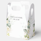 Ballotins Vert Roses Blanches Mariage Favor Box (Ouvert)