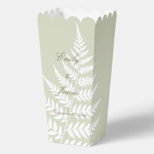 Ballotins Vert sauge clair White Fern Élégant Popcorn pastel