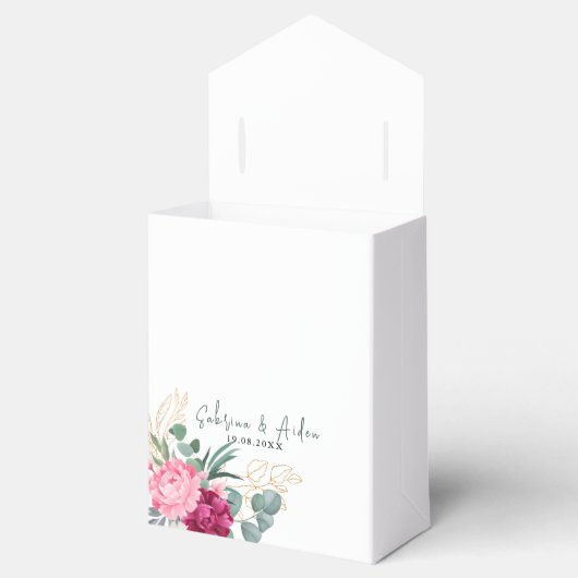 Ballotins Vert simple surface | Mariage floral rose pâle (Ouvert)