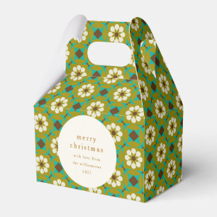 Ballotins Vert Vintage Bohème Floral Joyeux Noël Personnalis