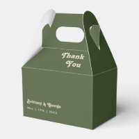 Vibes rétro simples | Olive Green Wedding Favor Bo