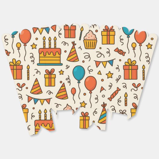 Ballotins Vibrant Birthday Party Seamless Pattern (Déplié)