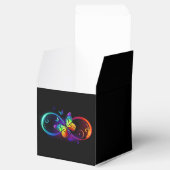 Ballotins Vibrant infinity with rainbow butterfly on black (Ouvert)