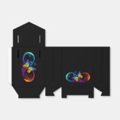 Ballotins Vibrant infinity with rainbow butterfly on black (Déplié)