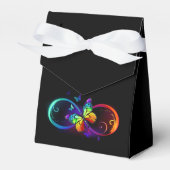 Ballotins Vibrant infinity with rainbow butterfly on black (Verso)