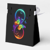 Ballotins Vibrant infinity with rainbow butterfly on black (Arrière)