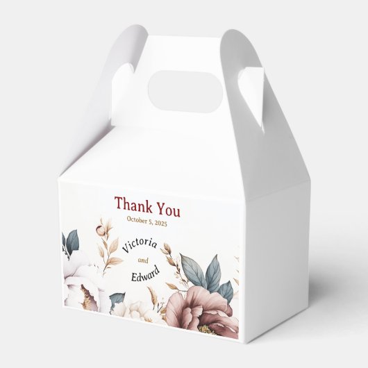 Ballotins Victorian Peony Luxe Wedding Favor Box (Arrière)