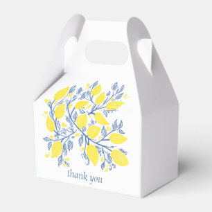 Ballotins Vignes citronnées bleues et jaunes boîte de mariag