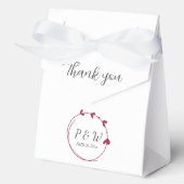 Ballotins Vin Rouge Simple Coeur Wreath Monogramme Mariage (Recto)