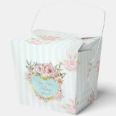 Ballotins Vintage Aqua Peony Mariage Favor Box (Recto)