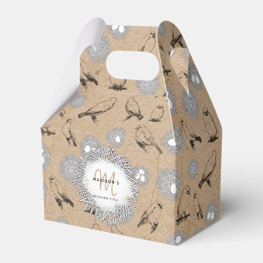 Ballotins Vintage Birds & Nid Rustic Kraft Brown (Verso)