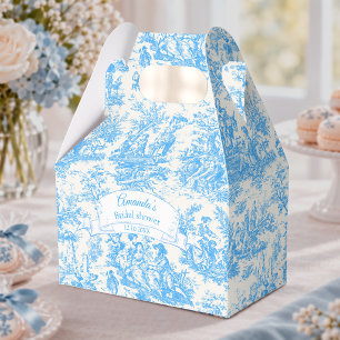 Ballotins Vintage Élégant Bleu Turquoise Toile de Jouy