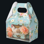Ballotins Vintage Ferme Rustique Hen & Floral Pâques<br><div class="desc">Célébrez Pâques avec ce ballotin vintage de ferme, qui présente une belle illustration en se reposant dans une valise rustique, entouré de fleurs pastel douces sur un arrière - plan bleu délicat. Cette boîte à cadeaux chic et chic est parfaite pour les gâteries de Pâques, les fêtes et les fêtes...</div>