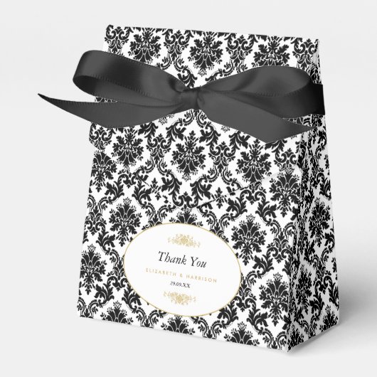 Ballotins Vintage Gold Black & White Mariage damassé (Verso)