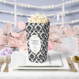 Ballotins Vintage Gold Black & White Mariage damassé