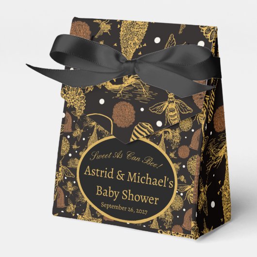 Ballotins Vintage Honey Bumblebee Baby shower noir (Verso)