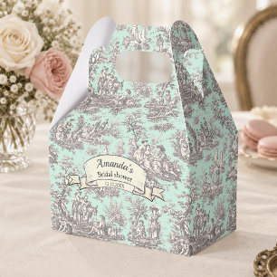 Ballotins Vintage Menthe Toile de Jouy Floral Monogramme