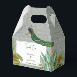Ballotins Vintage Peacock Feather Tropical Greenery Mariage<br><div class="desc">Un design vintage d'oiseau paon avec verdure tropicale et motif damassé arrière - plan. Ce design est idéal pour toutes les saisons. Un design aquarelle élégant dans un thème contemporain. Un mariage distingué vous remercie ballotin avec des plumes de paon glorieuses et des éléments modernes. Des invitations de mariage et...</div>
