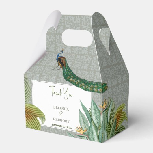 Ballotins Vintage Peacock Feather Tropical Greenery Mariage (Verso)