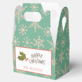 Ballotins Vintage Rétro Noël Turquoise Snowflakes (Ouvert)