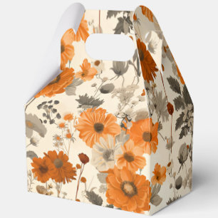 Ballotins Vintage Rustique Burnt Orange Automne Fleurs motif