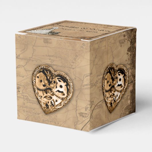 Ballotins Vintage Steampunk Mariage Mariage Favor Box (Verso)