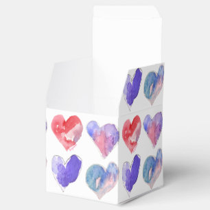 Ballotins Violet Aqua Coeurs roses 5 Boîte en papier
