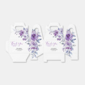 Ballotins Violet Rose verdure Floral Anniversaire Merci (Déplié)