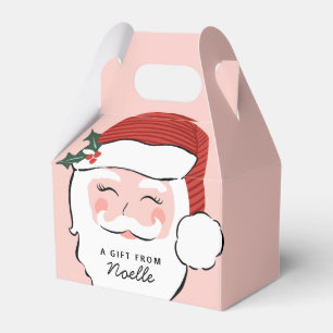 Ballotins Visage Père Noël joyeux   Ballotin de Noël rose