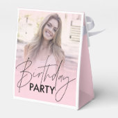 Ballotins Vive rose rayure photo Anniversaire (Arrière)