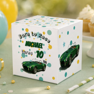 Ballotins Voiture de course verte de fête d'anniversaire 10 
