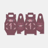 Ballotins Volage vert Gros 1er anniversaire fille Fleurs ros (Déplié)