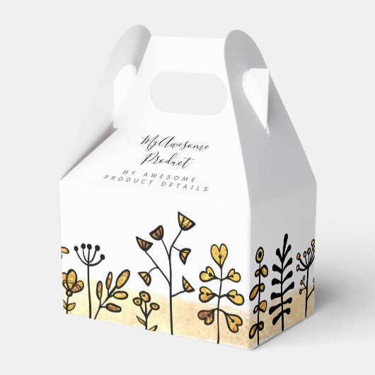 Ballotins Votre Logo Cute Gold & Black Floral Marqué (Verso)