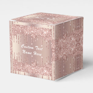 Ballotins Votre nom de texte Mariage Favor Box Rose Gold Par