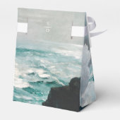 Ballotins Watercolor Beach Ocean Waves Monogram Mariage (Arrière)