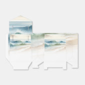 Ballotins Watercolor Beach Waves Rustic Coastal Mariage (Déplié)