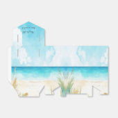 Ballotins Watercolor Blue Ocean Beach Ballotin de mariage (Déplié)