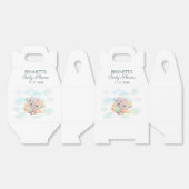 Ballotins Watercolor Elephant Airplane Baby Shower Favor Box (Déplié)