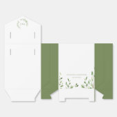 Ballotins Watercolor Greenery Wreath monogram wedding green (Déplié)