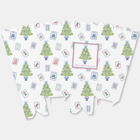 Ballotins Watercolor Mahjong Christmas Tree Party (Déplié)