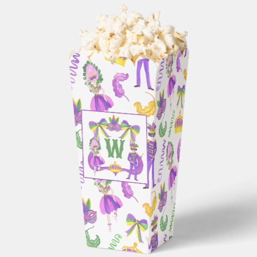 Ballotins Watercolor Mardi Gras Monogram Crest