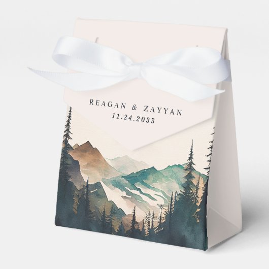 Ballotins Watercolor Mountains Pine Forest Mariage (Verso)