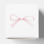 Ballotins Watercolor Pink Bow Baptism Cube (Haut)
