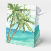 Ballotins Watercolor Tropical Beach and Palm Trees Mariage (Arrière)