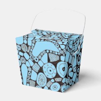 Ballotins Wavy Blue Circles Square Abstract Pen Drawing