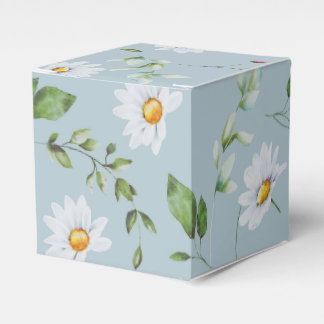 Ballotins Wedding Bridal Shower Blue Daisy Favor Box